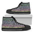 Colorful Leopard Print Black High Top Sneakers