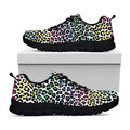 Colorful Leopard Print Black Running Shoes