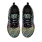 Colorful Leopard Print Black Sneakers