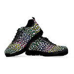 Colorful Leopard Print Black Sneakers