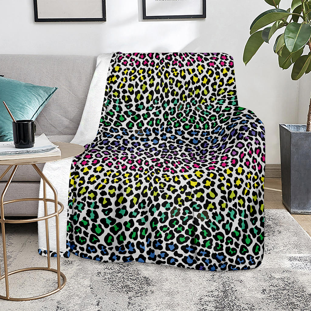 Colorful Leopard Print Blanket