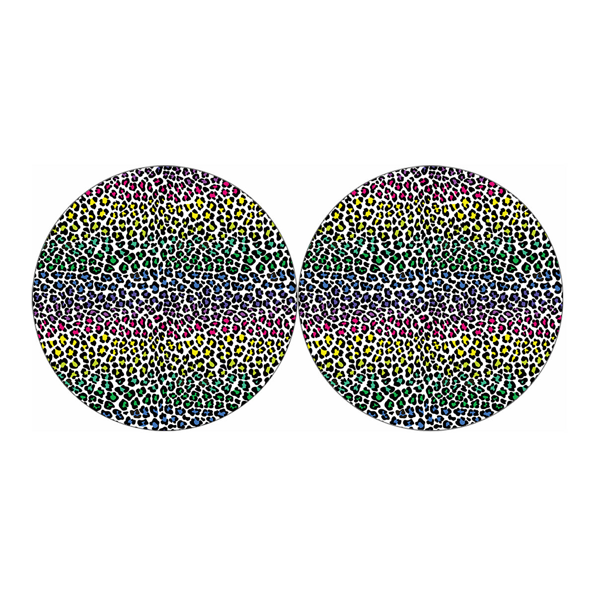 Colorful Leopard Print Car Coasters