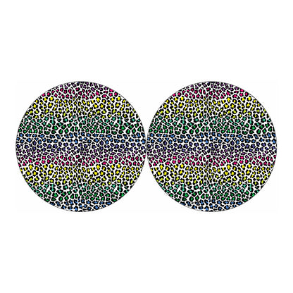 Colorful Leopard Print Car Coasters