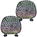 Colorful Leopard Print Car Headrest Covers