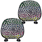 Colorful Leopard Print Car Headrest Covers