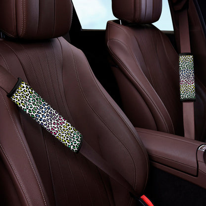 Colorful Leopard Print Car Seat Belt Covers