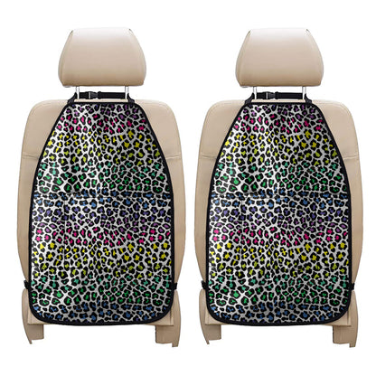 Colorful Leopard Print Car Seat Organizers