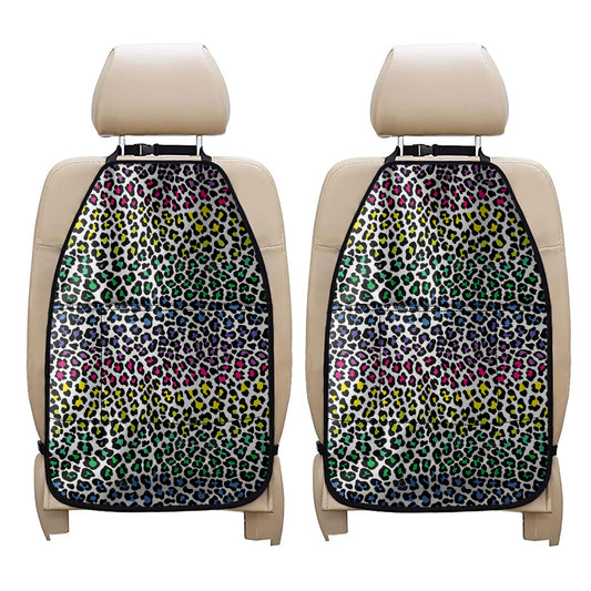 Colorful Leopard Print Car Seat Organizers