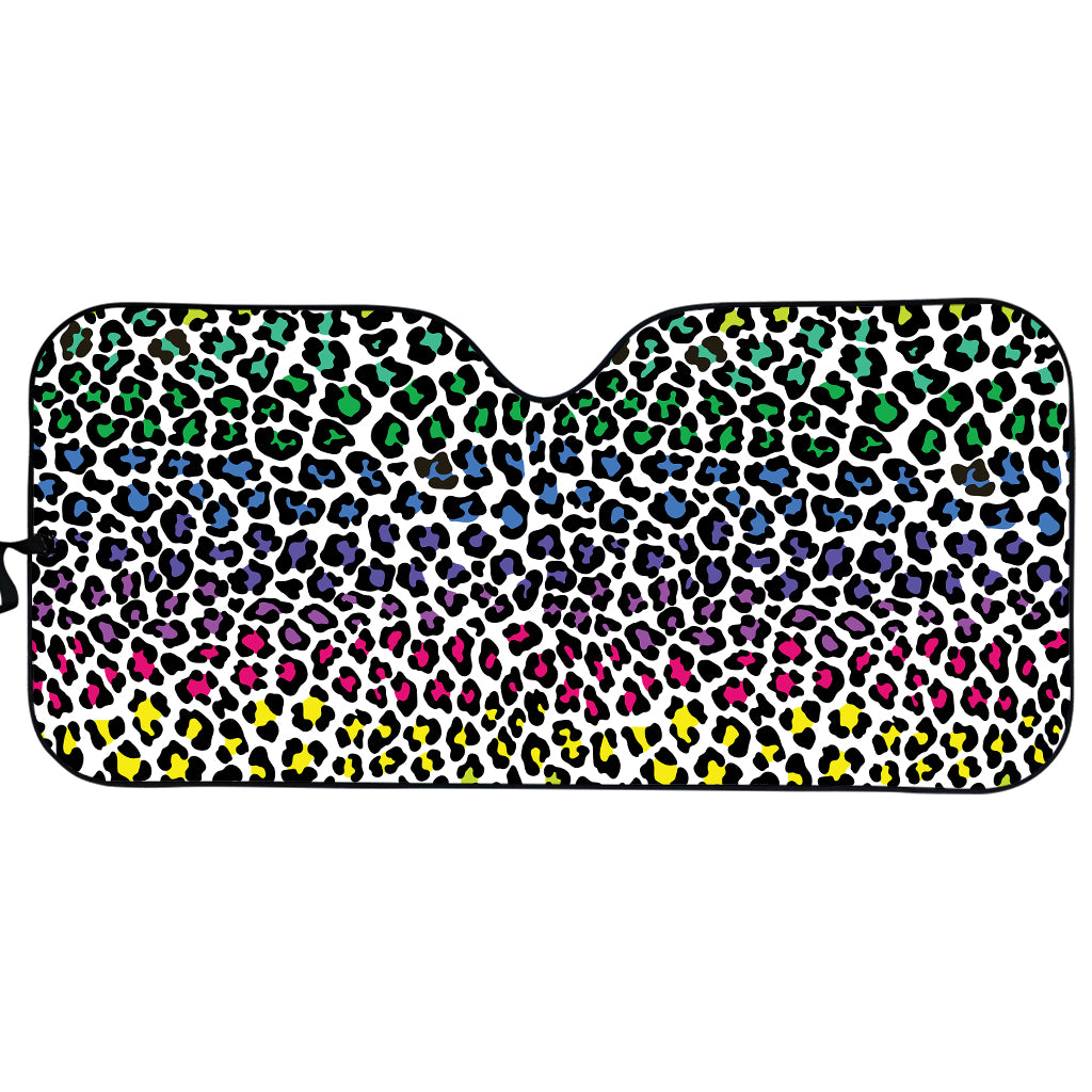 Colorful Leopard Print Car Sun Shade
