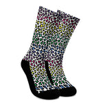 Colorful Leopard Print Crew Socks