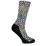 Colorful Leopard Print Crew Socks