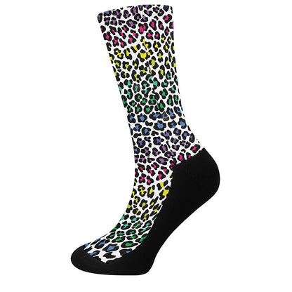 Colorful Leopard Print Crew Socks