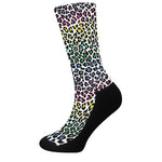 Colorful Leopard Print Crew Socks