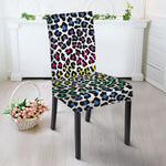 Colorful Leopard Print Dining Chair Slipcover