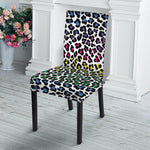 Colorful Leopard Print Dining Chair Slipcover