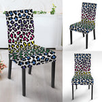 Colorful Leopard Print Dining Chair Slipcover