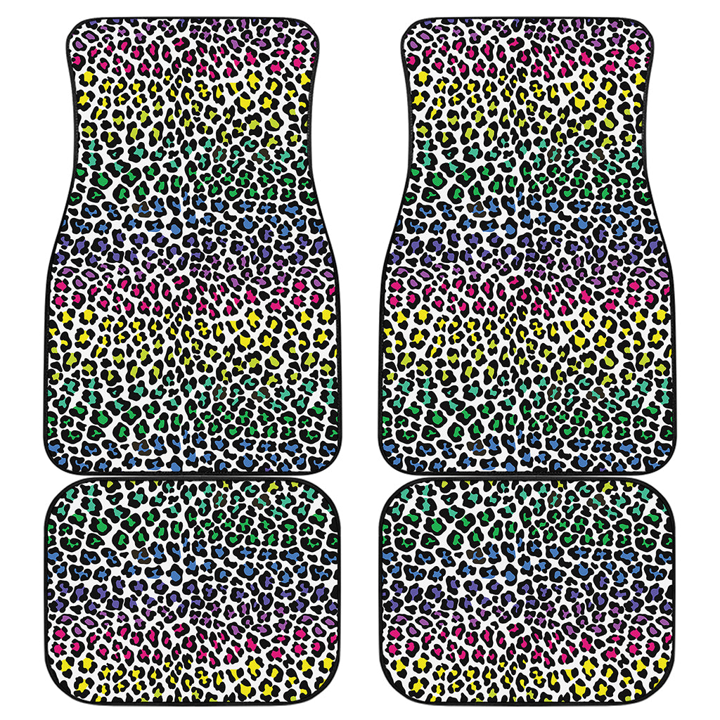 Colorful Leopard Print Front and Back Car Floor Mats