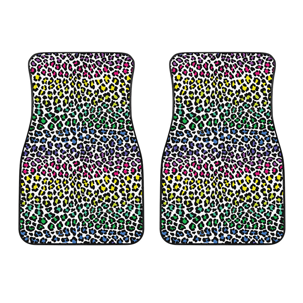 Colorful Leopard Print Front Car Floor Mats