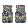 Colorful Leopard Print Front Car Floor Mats