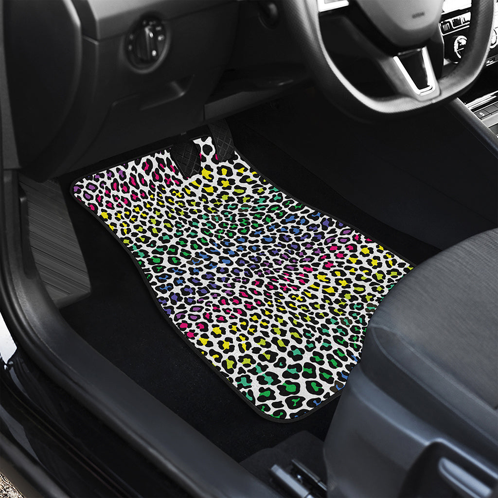 Colorful Leopard Print Front Car Floor Mats