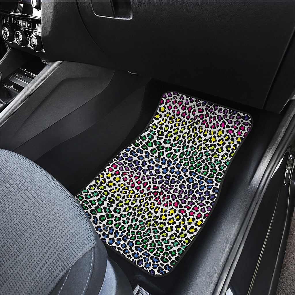 Colorful Leopard Print Front Car Floor Mats