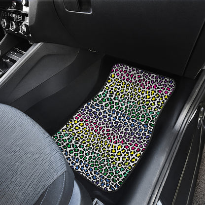 Colorful Leopard Print Front Car Floor Mats