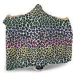 Colorful Leopard Print Hooded Blanket