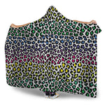 Colorful Leopard Print Hooded Blanket
