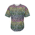Colorful Leopard Print Men's Baseball Jersey