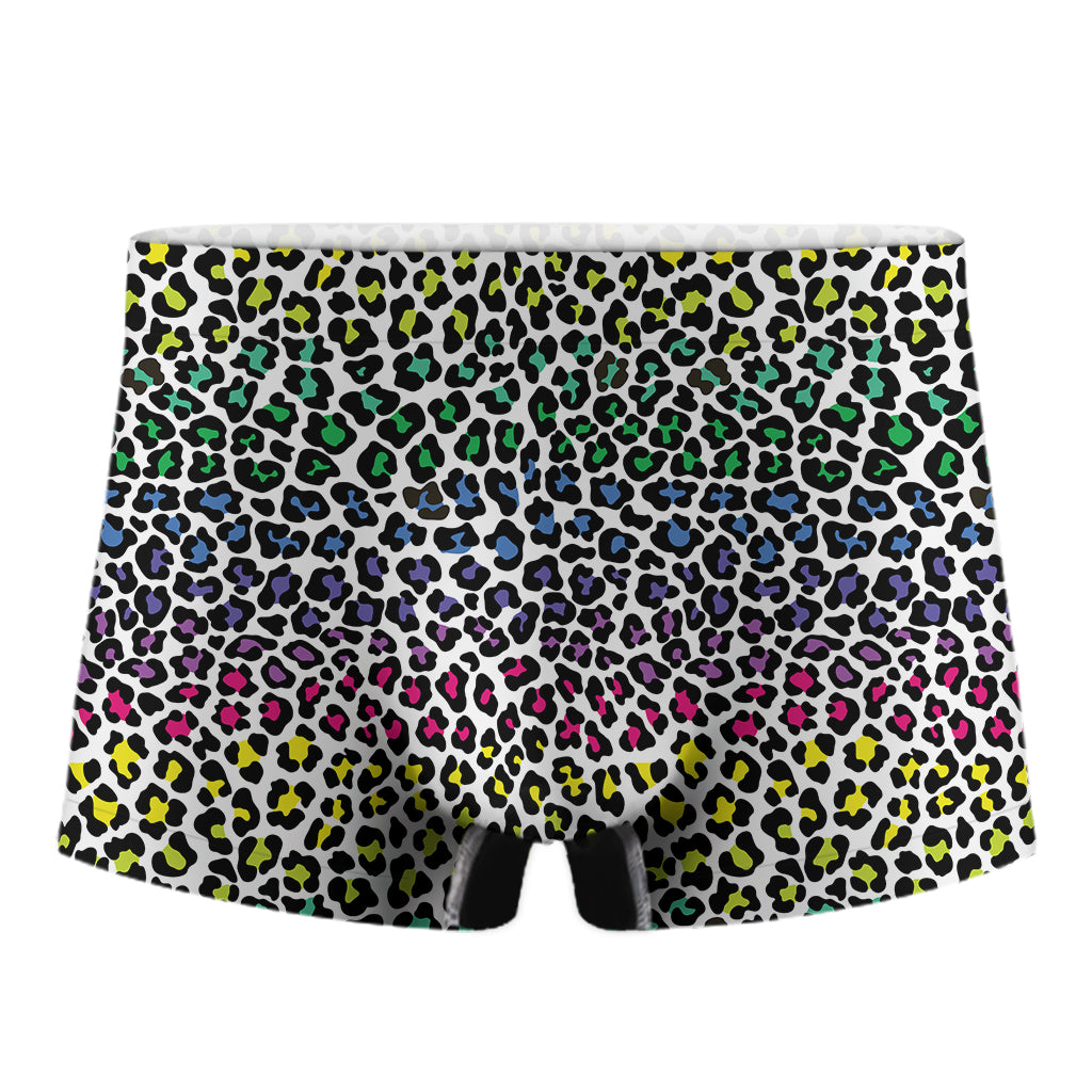 Colorful Leopard Print Men's Boxer Briefs