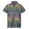 Colorful Leopard Print Men's Short Sleeve Shirt