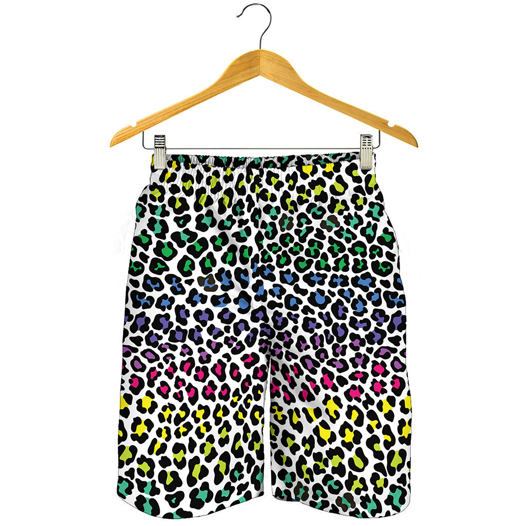Colorful Leopard Print Men's Shorts