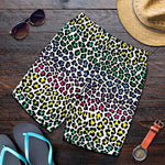 Colorful Leopard Print Men's Shorts