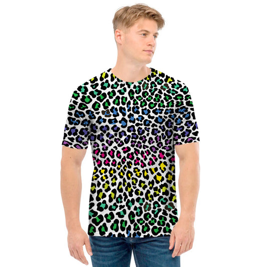 Colorful Leopard Print Men's T-Shirt