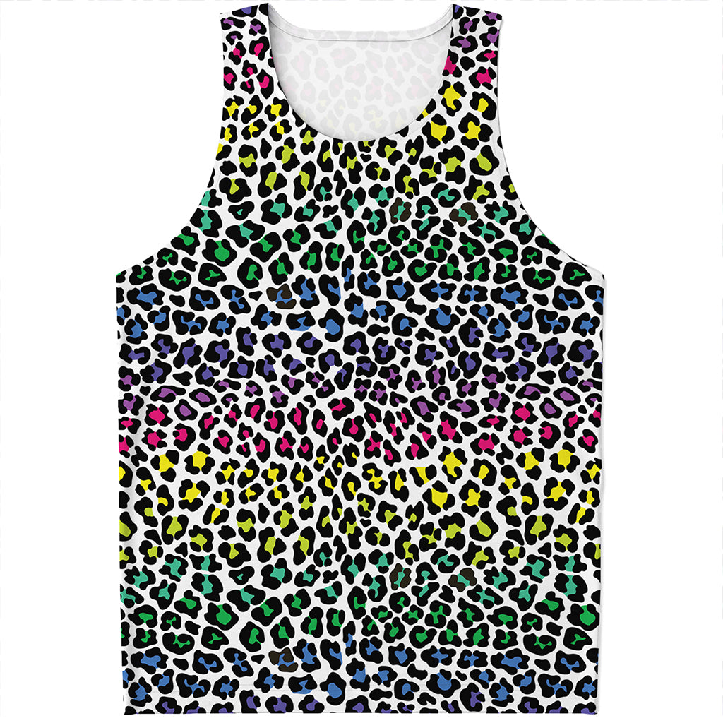 Colorful Leopard Print Men's Tank Top