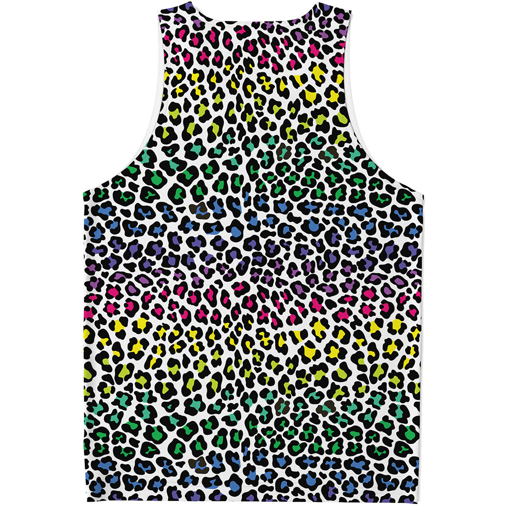 Colorful Leopard Print Men's Tank Top