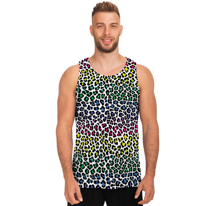 Colorful Leopard Print Men's Tank Top