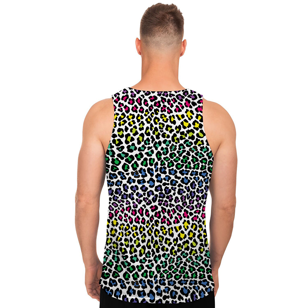 Colorful Leopard Print Men's Tank Top