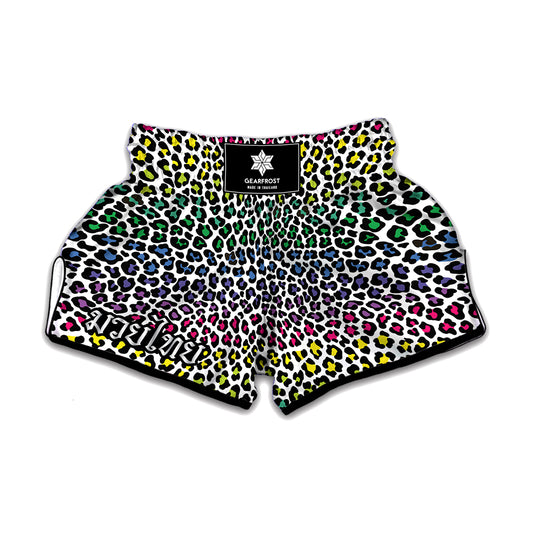 Colorful Leopard Print Muay Thai Boxing Shorts