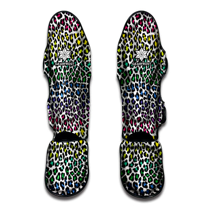 Colorful Leopard Print Muay Thai Shin Guard