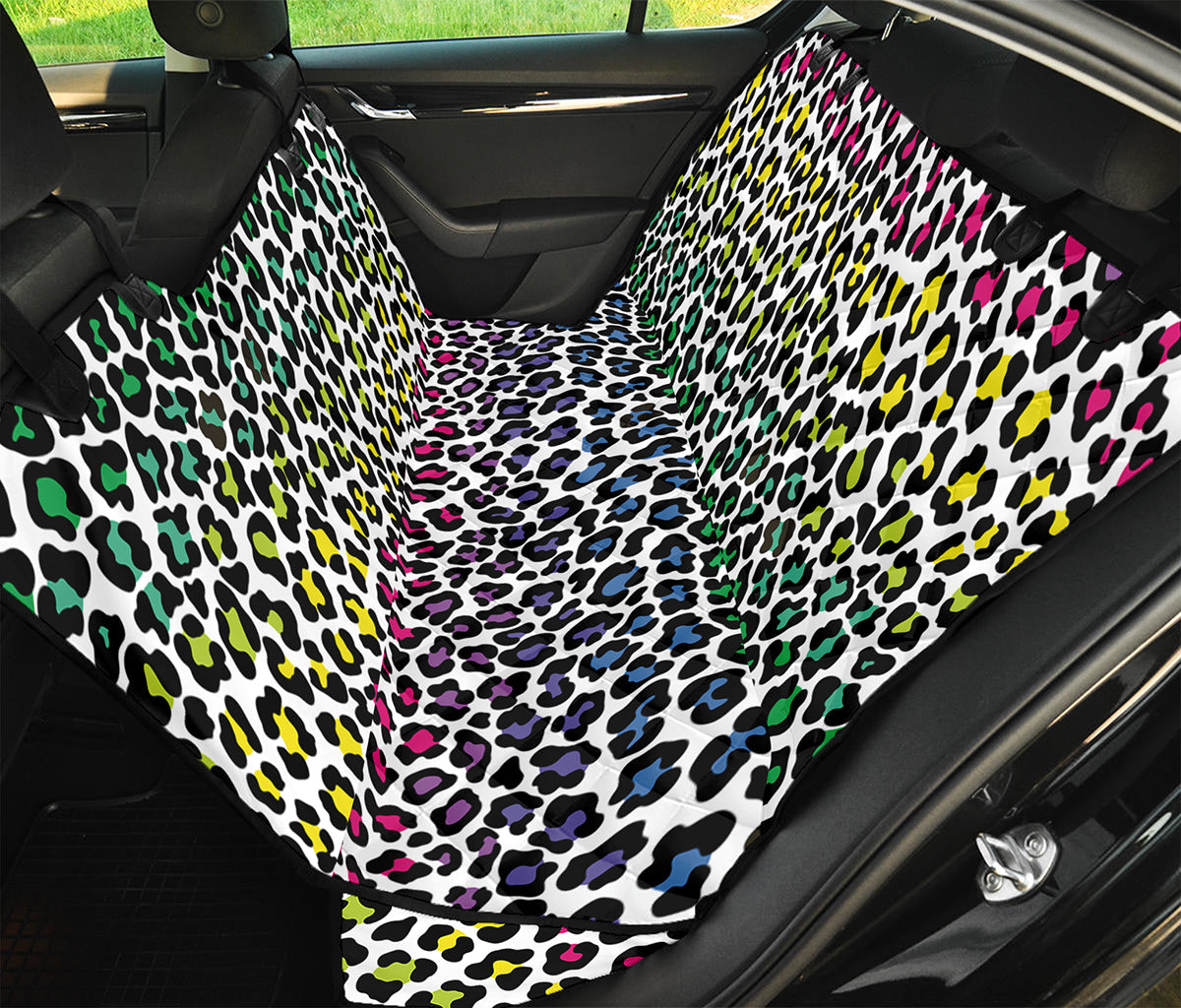 Colorful Leopard Print Pet Car Back Seat Cover