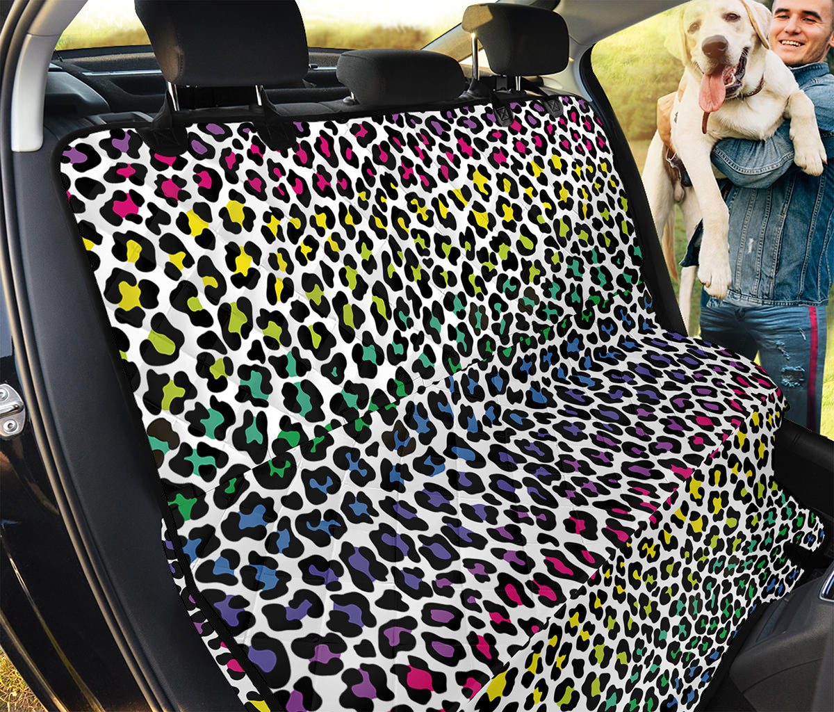 Colorful Leopard Print Pet Car Back Seat Cover