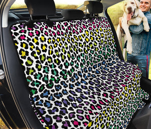 Colorful Leopard Print Pet Car Back Seat Cover