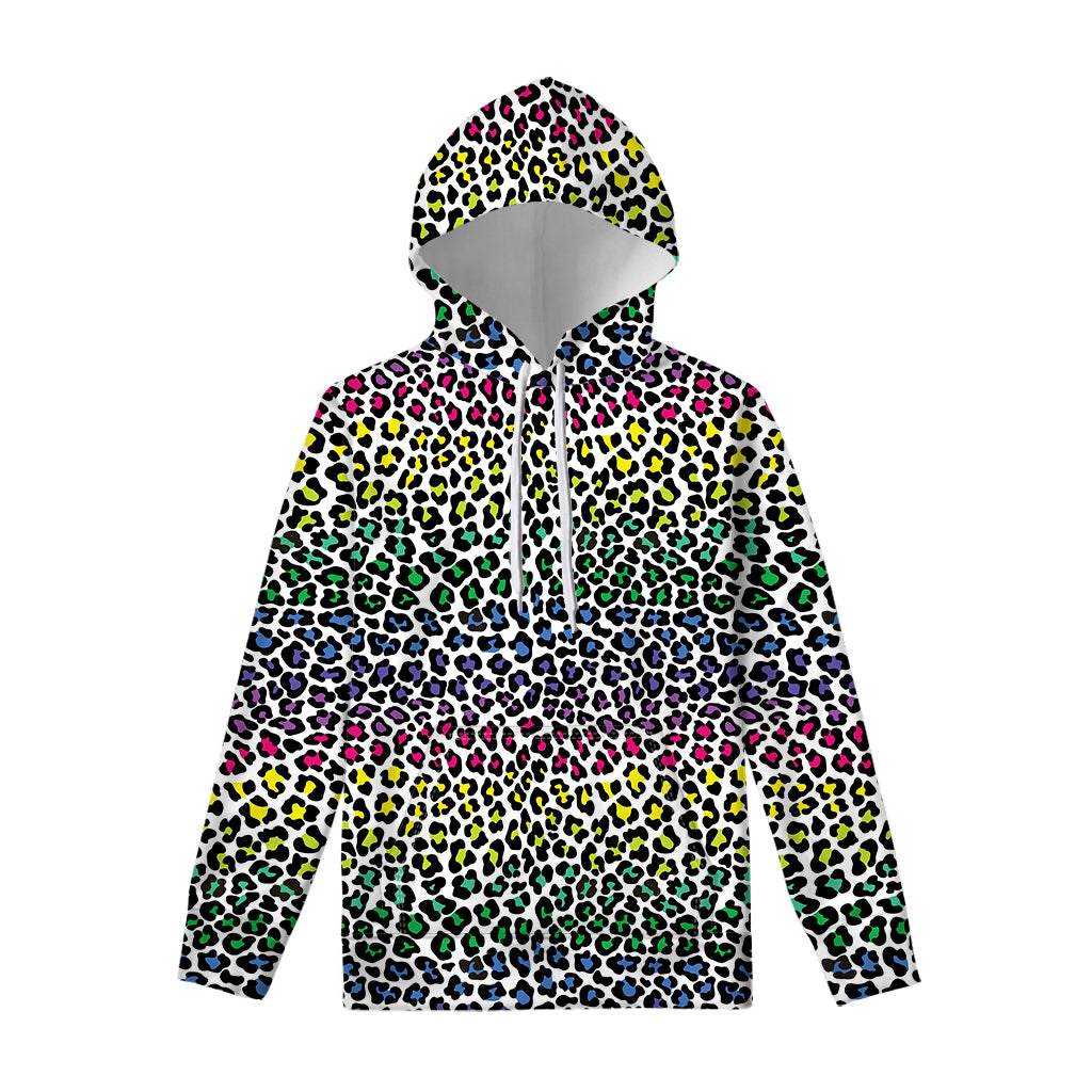 Colorful Leopard Print Pullover Hoodie
