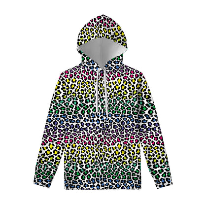 Colorful Leopard Print Pullover Hoodie