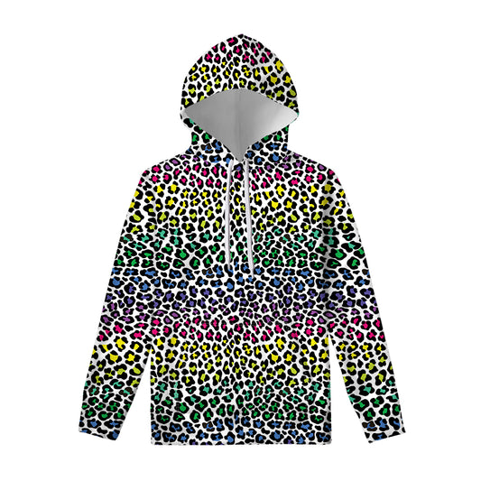 Colorful Leopard Print Pullover Hoodie