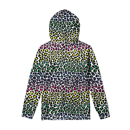 Colorful Leopard Print Pullover Hoodie