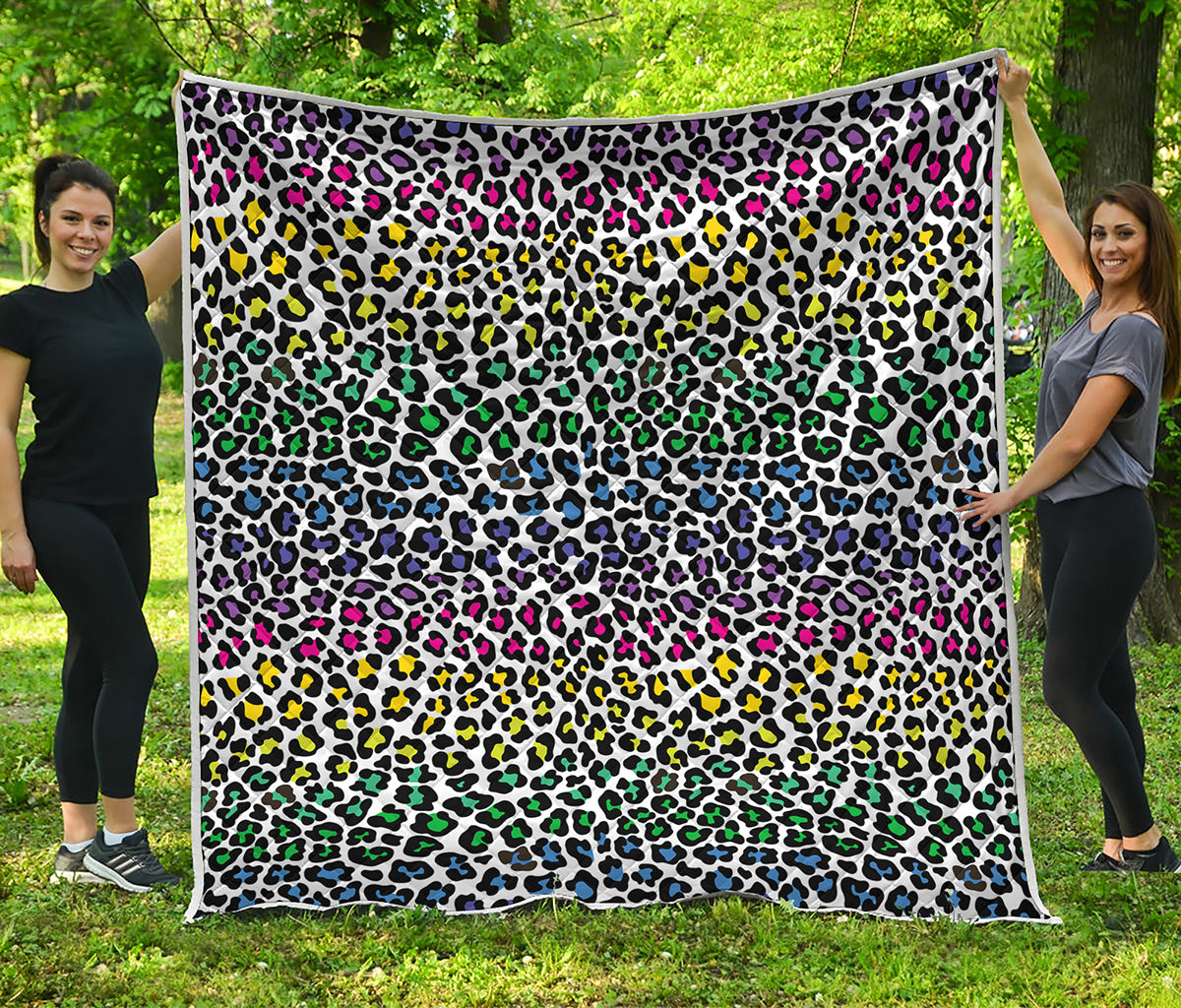 Colorful Leopard Print Quilt