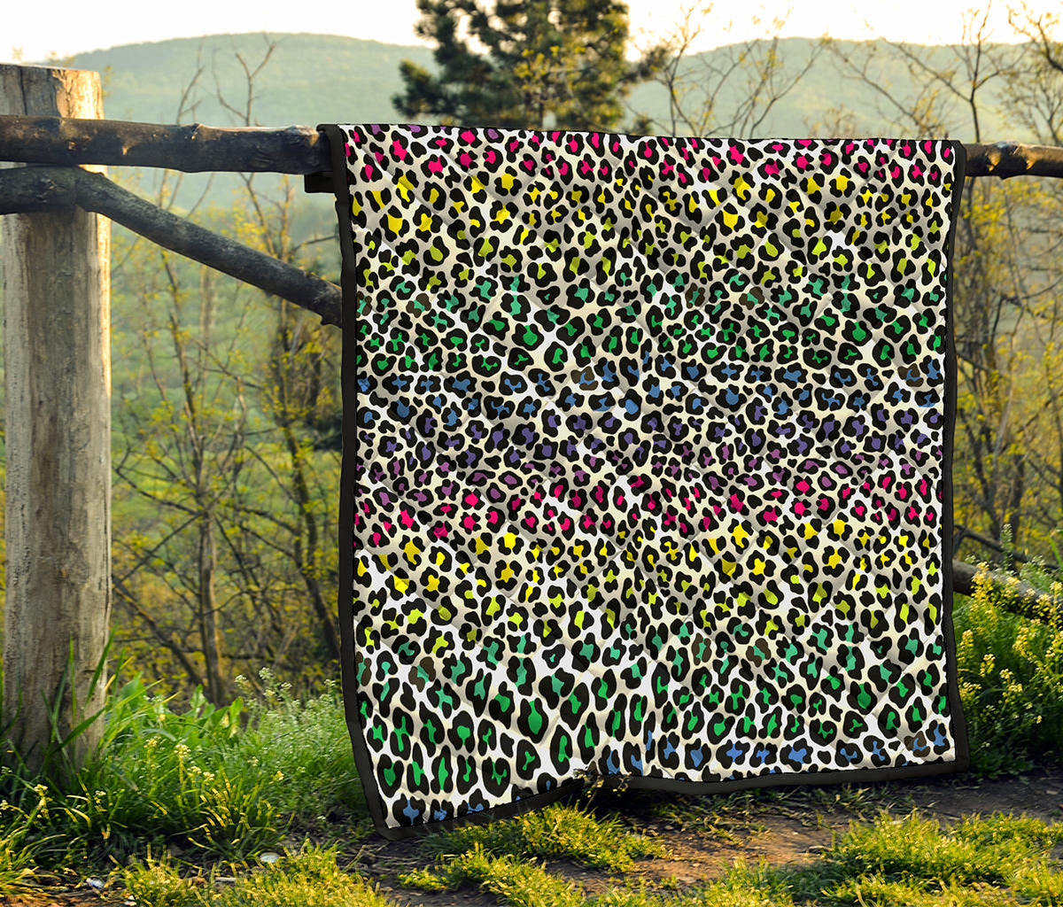 Colorful Leopard Print Quilt