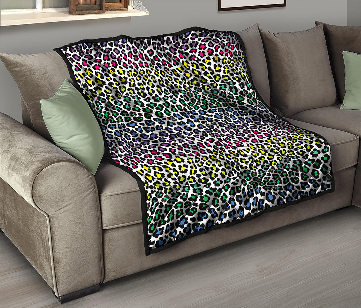 Colorful Leopard Print Quilt